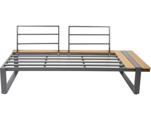 Trädgårdsfåtöljram av metall och trä