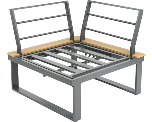 Hörndel för trädgårdsmöbler med metallram och ryggstöd