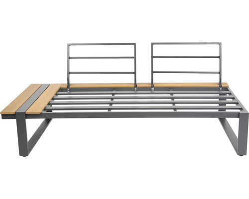 Trädgårdsbänk med metallram och träelement