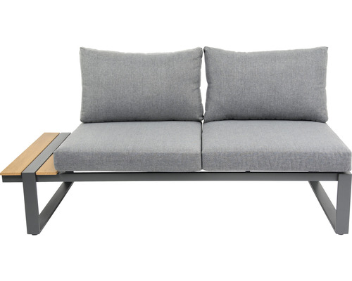 Trädgårdssoffa med två säten, kuddar och förvaringsutrymme