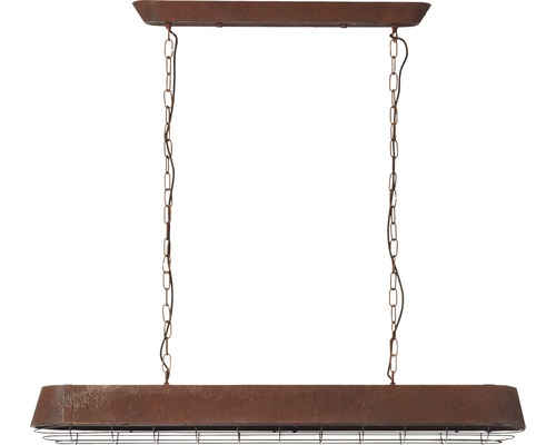 Hänglampa med kedjeupphängning och metallgaller