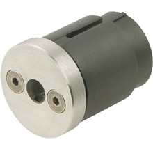 Metallcylinder med två skruvar och en öppning