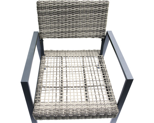 Trädgårdsstol med armstöd i rotting och metall