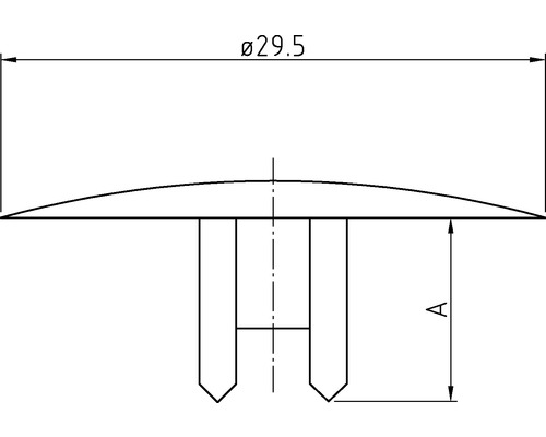 Teknisk ritning av en stängningsplugg med måtten 29,5 mm diameter
