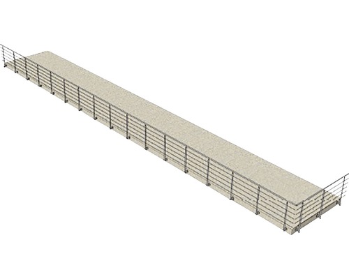 Lång betongbro med räcke