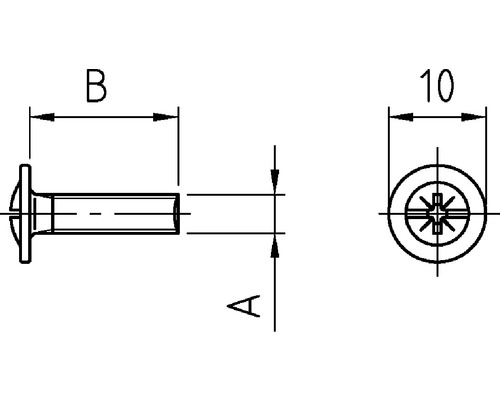 Teknisk ritning av en blindnit med mått.