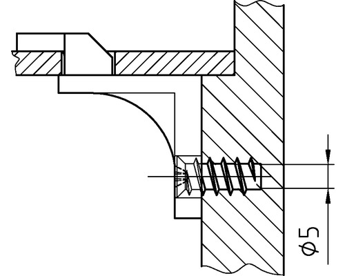 Teknisk ritning av en skruvförbindelse med diameterangivelse