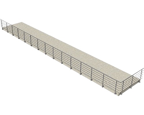 Lång brygga med räcke