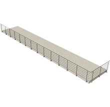 Lång stenramp med räcke