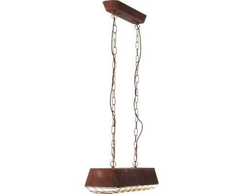 Taklampa med kedjeupphängning och metallkorg