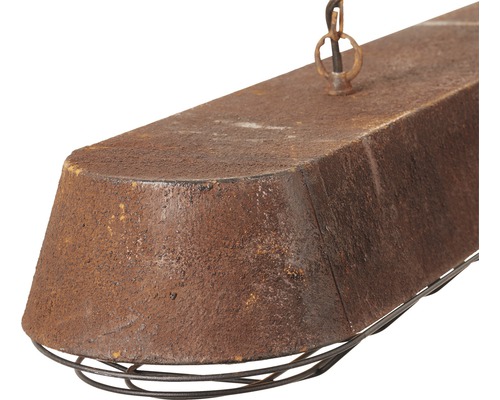 Rostfärgad hänglampa med metallbur