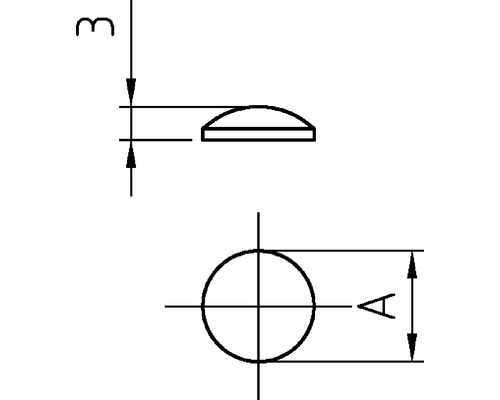 Teknisk ritning av en knapp med mått