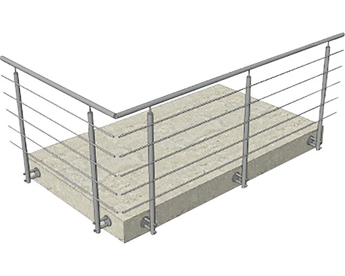 Balkongräcke i rostfritt stål med horisontella fyllningsstänger