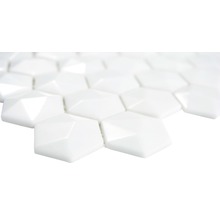Vit mosaikplatta med hexagonalt mönster