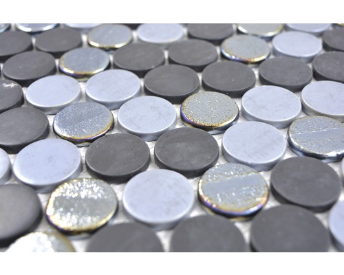 Mosaikplattor av glas i rund form