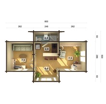 Trädgårdshus PALMAKO Anna inkl. golv, fönster 40m² (26,8m²) 800x500cm obehandlad