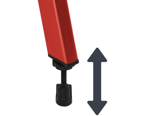 Justerbar fot på en stege med pilsymbol