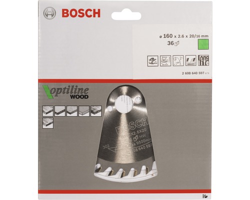 Bosch Optiline Wood cirkelsågblad i förpackning