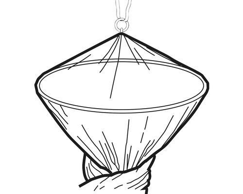 Skiss av en dammsugare med handtag