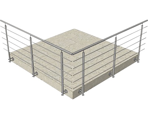 Balkongräcke i rostfritt stål med vajrar