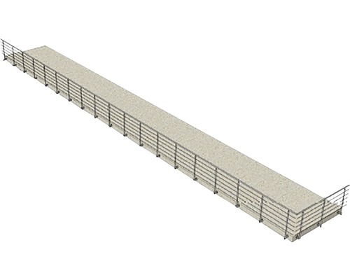 Lång betongbro med räcke