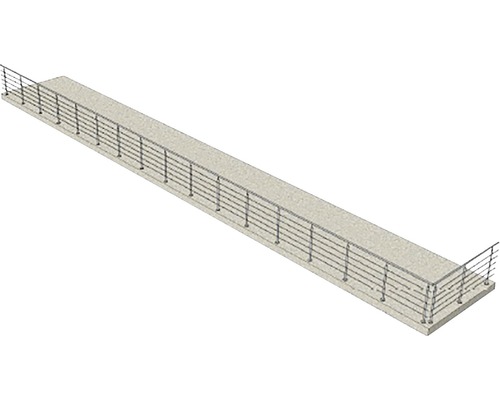 Illustration av en lång, rak bro med räcke