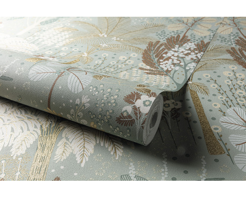 Tapetrulle med träd- och växtmönster