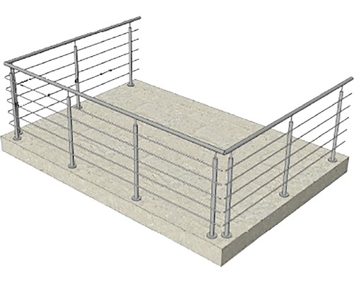 Räcke med vajrar i rostfritt stål