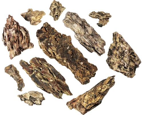 Drakstenar i olika former för akvariedekoration