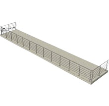 Illustration av en betongbrygga med räcke