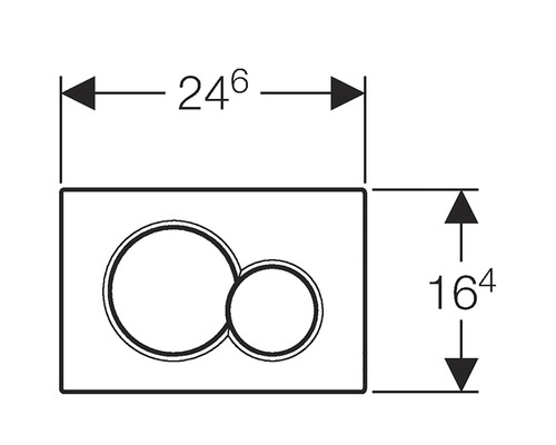 Teknisk ritning av en manöverpanel med mått