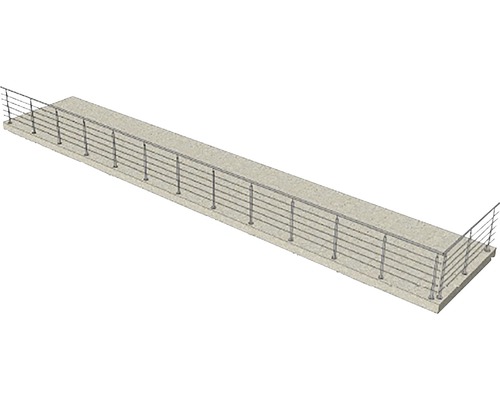 Bro med räcke i rostfritt stål