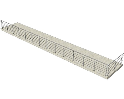 Illustration av ett rostfritt stålräcke på en bro