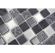 Fyrkantig mosaik av glas och sten