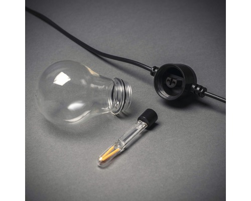 Ljusslinga med glödlampa, sockel och ljuskälla