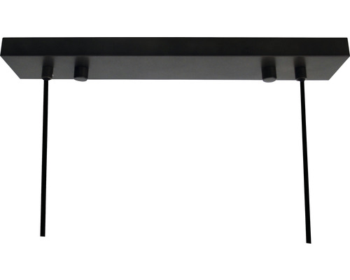 Svart taklampa med fyra pendlar