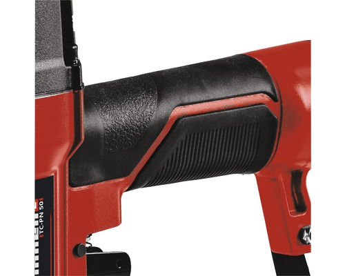 Detaljvy av en häftpistol med handtag