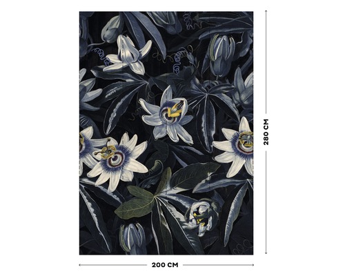 Tapet med passionsblomstermönster, 200 cm bred och 280 cm hög