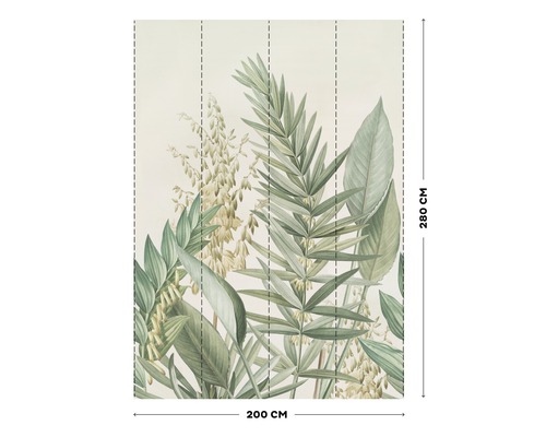 Fototapet med växtmotiv, 200 cm bred och 280 cm hög