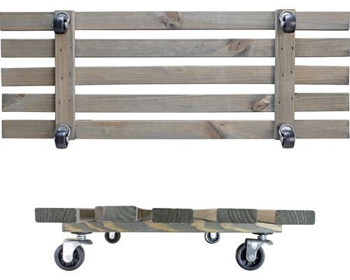 Växtrullare av trä med hjul