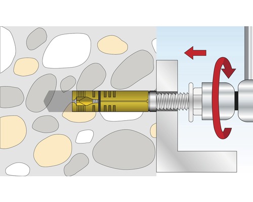 Illustration av en ankarfästning i en stenmur