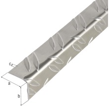 Aluminium vinkelprofil med droppmönster och måttangivelser