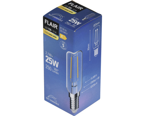 LED-lampa T25 E14, 2,1 watt, 250 lumen