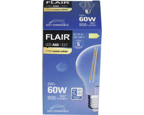 Flair LED-lampa A60 E27, ej dimbar