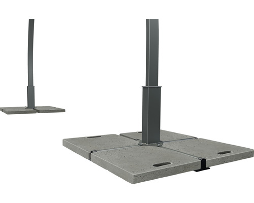 Parasollfot med betongplattor för parasoller