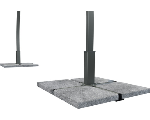 Parasollfot av betongplattor för parasoller