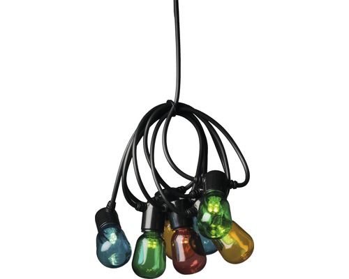 Ljusslinga med färgade glödlampor