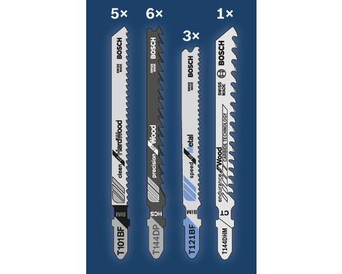 Bosch sticksågblad set med olika blad för trä och metall