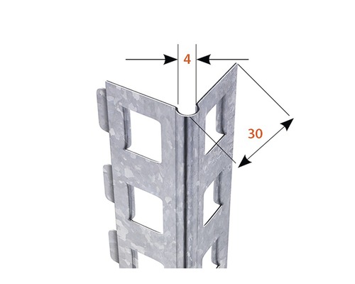 Hörnprofil av metall med dimensioner