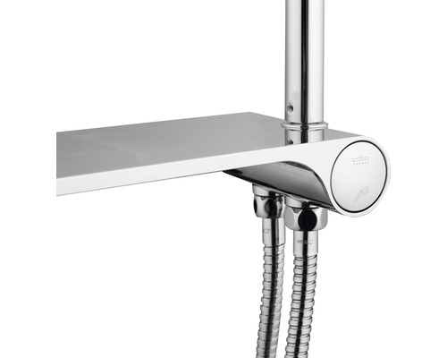 Duschblandare för utanpåliggande montage med hylla